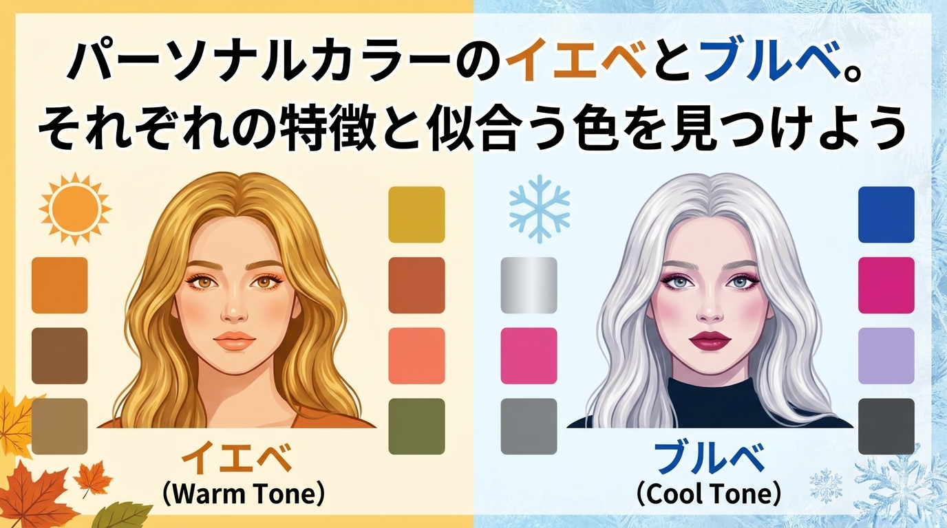 パーソナルカラーのイエベとブルベ。それぞれの特徴と似合う色を見つけよう